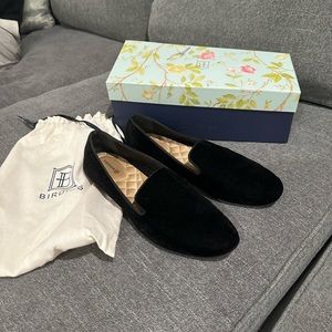 BIRDIES Starling Loafers In Black Velvet size 8